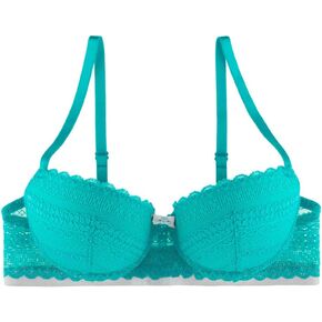Undies.com Women's Geometric Lace Blushing Balconette Push Up Bra in Kuwait