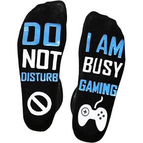 Do Not Disturb Gaming Socks ,Funny Christmas Gifts & White Elephnt Gift for Teens Kid boys Mens Womens Gamer Lovers