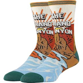 Men's Funny National Parks Socks, Novelty Cool Crazy Crew Socks Fun Gifts Merch, Size 8-13