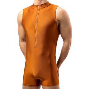 SPNSSTCR Men Wrestling Singlets Bodysuit Boxers Zipper Yoga Gym Fitness Athletic Supporters Seamless Jumpsuits Leotard