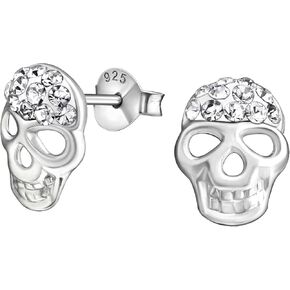 جمجمة/شبح .925 أقراط من الفضة الاسترليني صغيرة جدًا، ثقب متعدد، مسمار غضروف، أقراط بسيطة وأنيقة in Kuwait