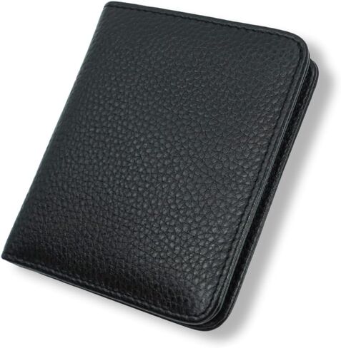 Genuine Leather Women Slim Wallet Compact Small Bifold Pocket Wallet with ID Window (Black) in Saudi Arabia
