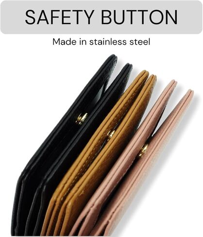 Genuine Leather Women Slim Wallet Compact Small Bifold Pocket Wallet with ID Window (Black) in Saudi Arabia