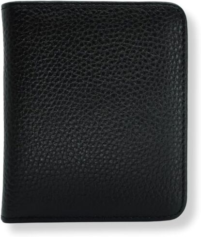 Genuine Leather Women Slim Wallet Compact Small Bifold Pocket Wallet with ID Window (Black) in Saudi Arabia