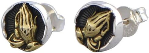 Vintage Praying Hands God's Eye Stud Earrings Evil Eye Protect Luck Earrings for Women and Men Jewerly in Saudi Arabia