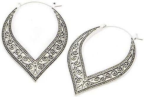 Antique Lace Swirl Plug Hoop Earrings, Sold as a Pair in Saudi Arabia