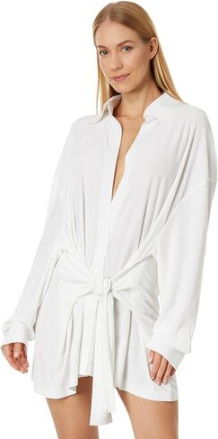 Norma Kamali Women's Oversized Ty Front Nk Shirt in Saudi Arabia