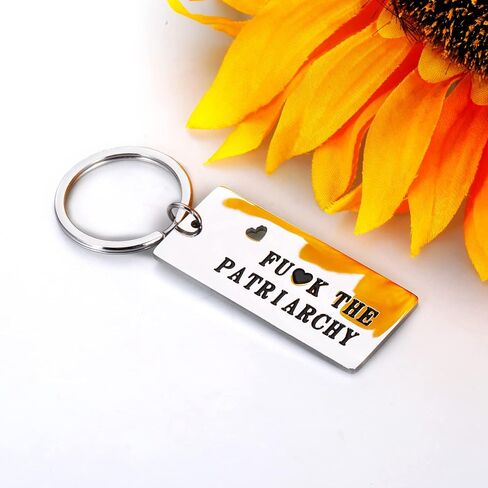 FCK The Patriarchy Keychain Gifts for Her Women Stocking Stuffers for Female Girl Rights Activist Gift for Girl Power Keyring for Mom Sister Female Valentine's Day Christmas Gift Keepsake for Friend in Saudi Arabia
