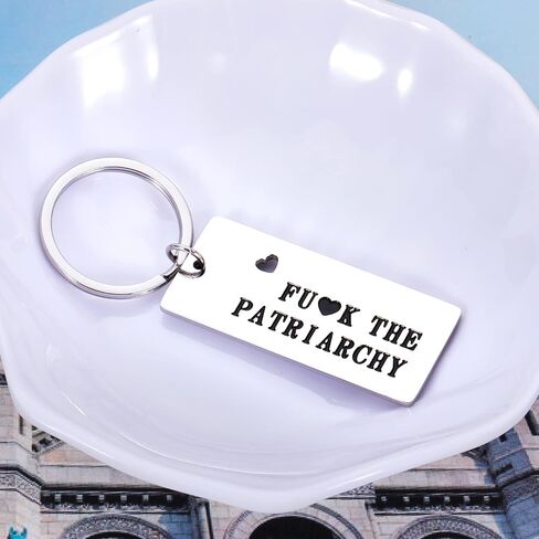 FCK The Patriarchy Keychain Gifts for Her Women Stocking Stuffers for Female Girl Rights Activist Gift for Girl Power Keyring for Mom Sister Female Valentine's Day Christmas Gift Keepsake for Friend in Saudi Arabia