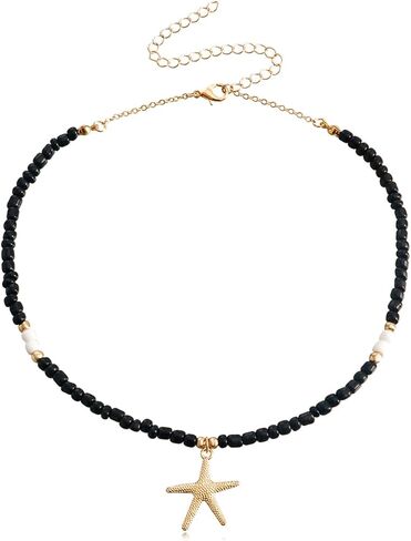 Boho Heart Necklace Hippie Choker Necklace Wooden Beaded Necklace Gold Silver Heart Necklace in Kuwait