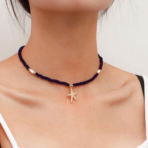 Boho Heart Necklace Hippie Choker Necklace Wooden Beaded Necklace Gold Silver Heart Necklace in Kuwait