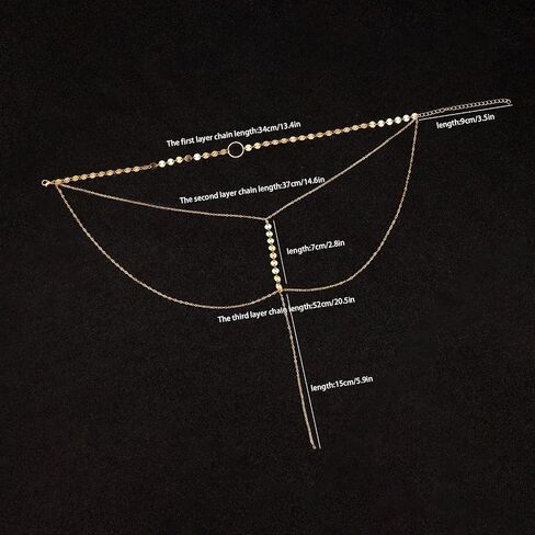 Layered Necklaces for Women - Stylish Multilayer Sequins Choker Necklace with Thin Long Chian Pendant for Lady Girl in Saudi Arabia
