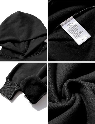 بلوفر FAIABLE رجالي كبير الحجم بقلنسوة من الصوف الثقيل ثقيل الوزن للرجال مع جيوب جانبية من القطن ملابس الشارع الشتوية in Kuwait