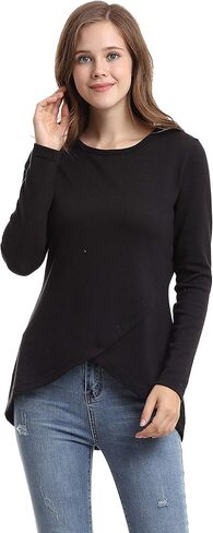 بلوزة Sofishie بياقة دائرية وحاشية عالية ومنخفضة in Kuwait