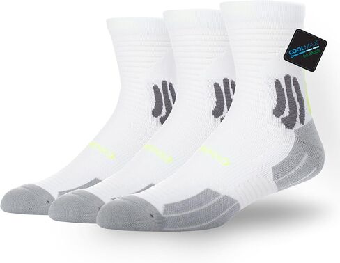 BRISIRA Coolmax Bamboo Compression Running Socks 3 Pack Quarter Cushioned Athletic Moisture Wicking Anti Blister&Sweat&Odor in Kuwait