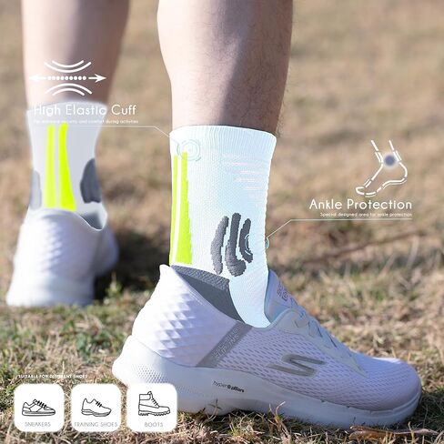 BRISIRA Coolmax Bamboo Compression Running Socks 3 Pack Quarter Cushioned Athletic Moisture Wicking Anti Blister&Sweat&Odor in Kuwait