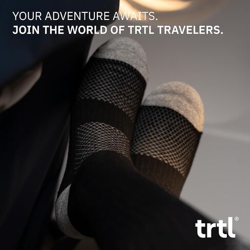 جوارب trtl Bamboo - مصنوعة من ألياف الخيزران - جوارب دعم قوس واسعة للغاية - طول منتصف الساق، جوارب سوداء - زوجان in Kuwait