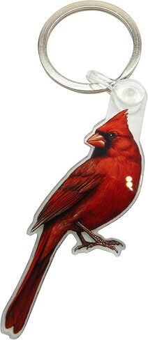Cardinal Keychain with Sentiment Prayer Card Acrylic Key Ring Red Bird Set in Saudi Arabia