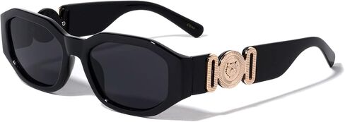 Slim Oval Gold Tiger Head Medallion Luxury Sunglasses in Saudi Arabia