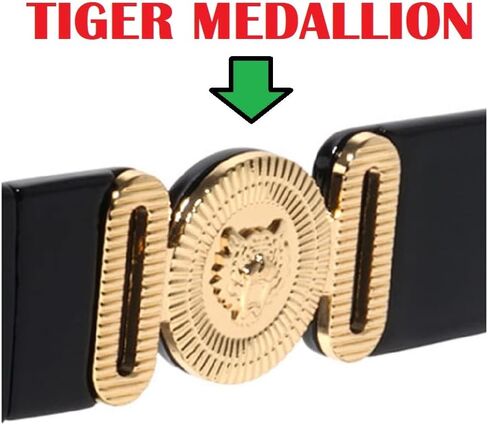 Slim Oval Gold Tiger Head Medallion Luxury Sunglasses in Saudi Arabia