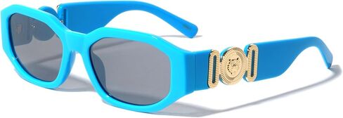 Slim Oval Gold Tiger Head Medallion Luxury Sunglasses in Saudi Arabia