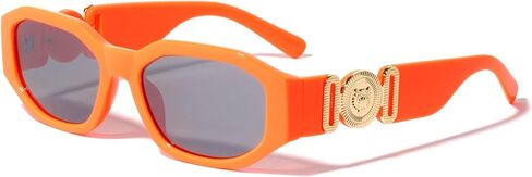 Slim Oval Gold Tiger Head Medallion Luxury Sunglasses in Saudi Arabia