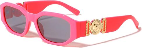 Slim Oval Gold Tiger Head Medallion Luxury Sunglasses in Saudi Arabia
