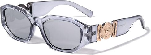 Slim Oval Gold Tiger Head Medallion Luxury Sunglasses in Saudi Arabia