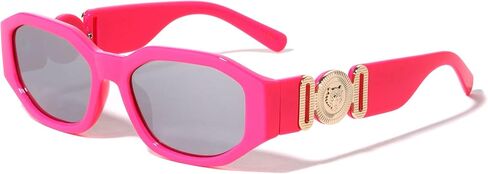 Slim Oval Gold Tiger Head Medallion Luxury Sunglasses in Saudi Arabia