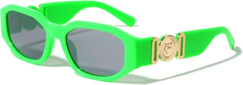 Slim Oval Gold Tiger Head Medallion Luxury Sunglasses in Saudi Arabia