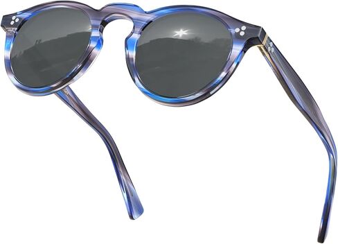 CARFIA Retro Polarized Sunglasses for Men UV400 Protection Round Handmade Acetate Driving Vintage Style Shades in Saudi Arabia