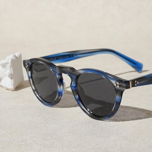 CARFIA Retro Polarized Sunglasses for Men UV400 Protection Round Handmade Acetate Driving Vintage Style Shades in Saudi Arabia