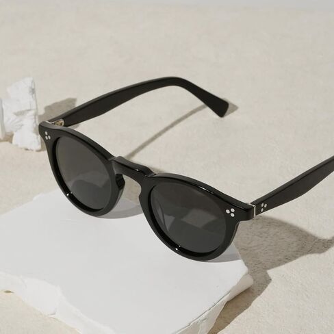CARFIA Retro Polarized Sunglasses for Men UV400 Protection Round Handmade Acetate Driving Vintage Style Shades in Saudi Arabia