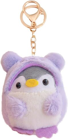 سوبر لطيف Kawaii ارتداء الملابس تأثيري لينة أفخم البطريق المفاتيح بنين بنات قلادة معدنية حلقة رئيسية المفاتيح in Kuwait