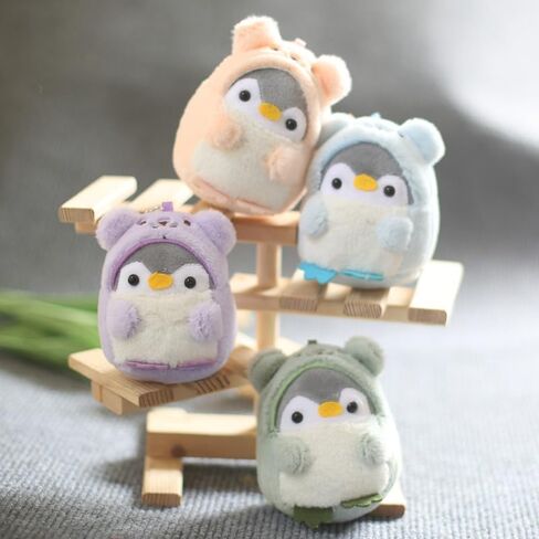 سوبر لطيف Kawaii ارتداء الملابس تأثيري لينة أفخم البطريق المفاتيح بنين بنات قلادة معدنية حلقة رئيسية المفاتيح in Kuwait