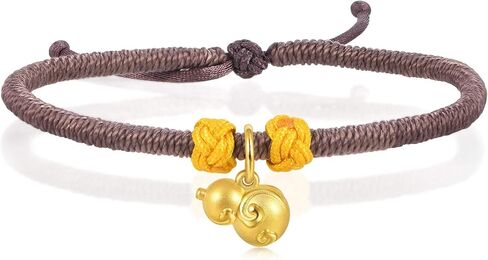 CHOW SANG SANG Cultural Blessings 999 24K Solid Gold Gourd (Wulu) Auspicious Blessing Bracelet for Women 92058B | 8.6 Inches, (22 CM) in Kuwait