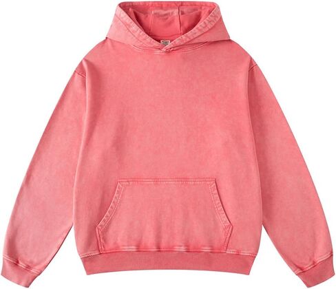 Mens Oversized Hoodie Unisex Acid Wash Athletic Hoodie Heavyweight Fleece Pullover Sweatshirts Vintage Streetwear in Kuwait