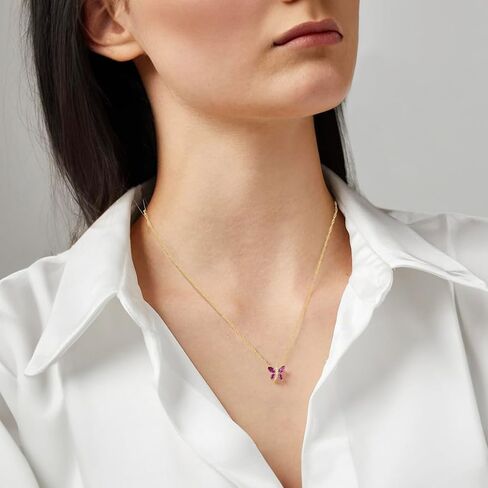Sterling Silver Created Gemstone and Created White Sapphire Dragonfly Pendant w/ 18" Chain in Kuwait