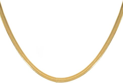 AZIA Jewelry سلسلة ذهبية قلادة للنساء، قلادة متعرجة للنساء، قلادات ذهبية للنساء، سلسلة ثعبان، سلسلة من الصلب التيتانيوم غير يتلاشى سلسلة عظم الثعبان (مطلية بالذهب 18 قيراط أو فولاذ التيتانيوم) in Saudi Arabia