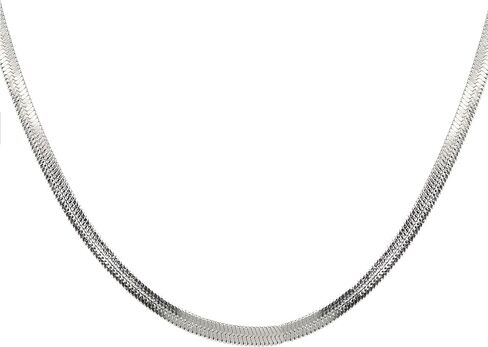 AZIA Jewelry سلسلة ذهبية قلادة للنساء، قلادة متعرجة للنساء، قلادات ذهبية للنساء، سلسلة ثعبان، سلسلة من الصلب التيتانيوم غير يتلاشى سلسلة عظم الثعبان (مطلية بالذهب 18 قيراط أو فولاذ التيتانيوم) in Saudi Arabia