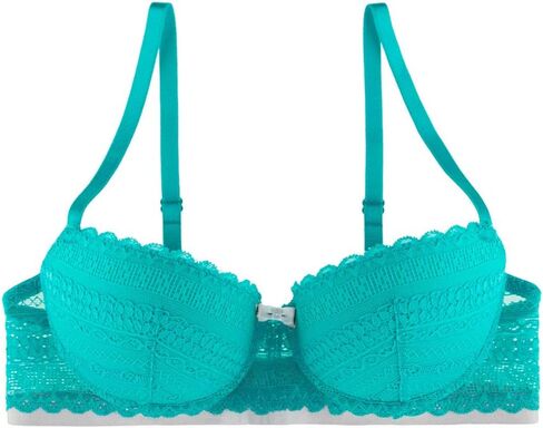 Undies.com Women's Geometric Lace Blushing Balconette Push Up Bra in Kuwait