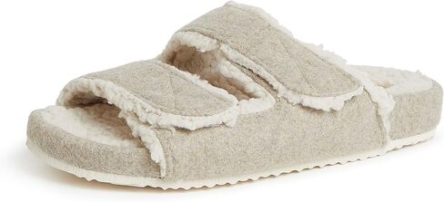 Dearfoams Women's Margo Adjustable Strap Microwool Molded Footbed Slide Slipper in Saudi Arabia