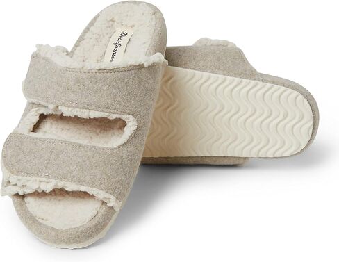 Dearfoams Women's Margo Adjustable Strap Microwool Molded Footbed Slide Slipper in Saudi Arabia