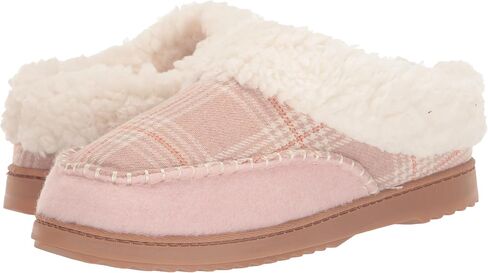 Dearfoams Women's Nyla Felted and Plaid Moc Toe Clog Slipper in Saudi Arabia