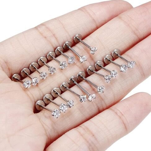 Hnxnskt 20G 18G 16G ثقب الأنف بدون خيوط مجوهرات ثقب الزنمة حلقات الشفاه الفولاذية الجراحية دفع في Labret Medusa ثقب المجوهرات للنساء والرجال in Kuwait