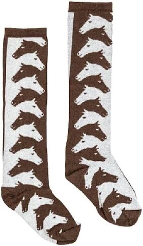 Forza Cavallo Premium Quality High Knee Horse Pattern Women's And Youth Equestrian Socks | One Size in Saudi Arabia