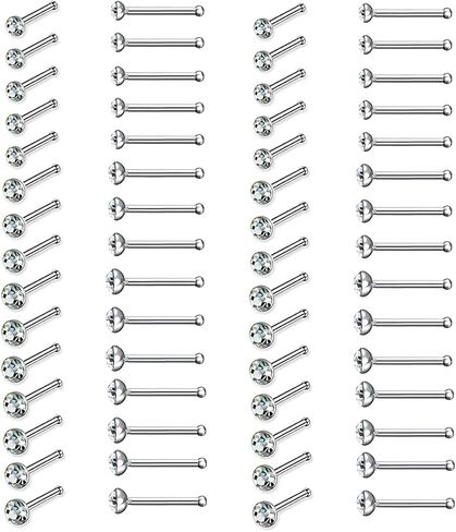 SIMRCIO 60pcs Stainless Steel Nose Studs Rings Piercing Pin Body Jewelry 20G-22G 1.5mm 2mm 2.5mm in Saudi Arabia