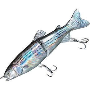 Fishing Lure Glide Bait Jointed Swimbait Artificial Fishing Bait with Hooks for Bass Trout Pike Walleye