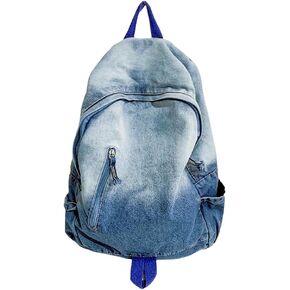 Black Tie Dye Backpack Women Black Denim Backpack for Women Large Capacity Bag Daily