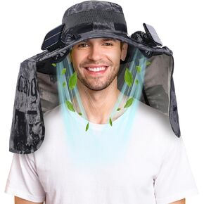 Chuarry Wide Brim Sun Hat with 2 Fan in Kuwait
